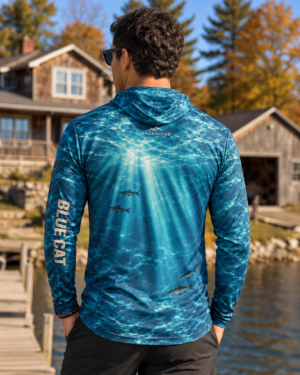 Bad Day Fishing Blue Cat gaiter hoodie