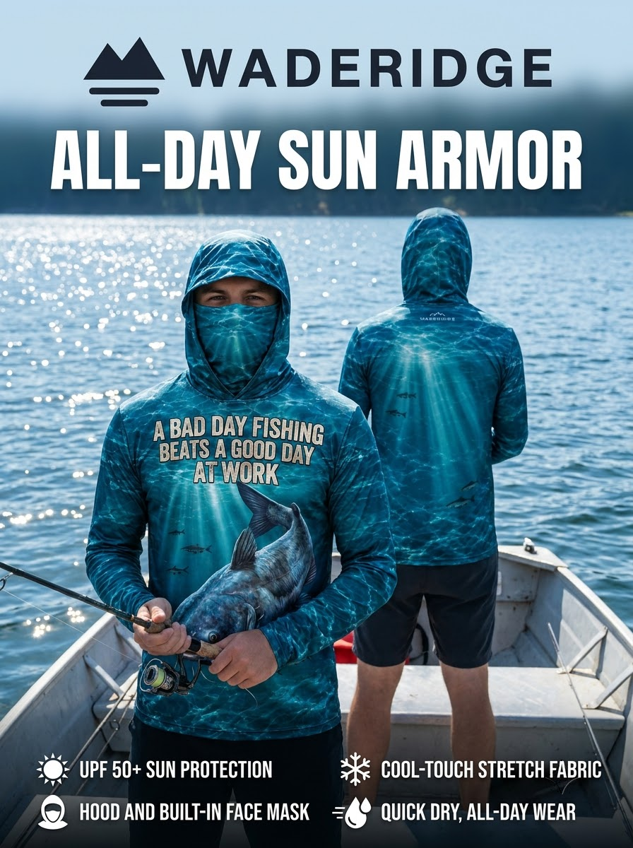 Bad Day Fishing Blue Cat gaiter hoodie