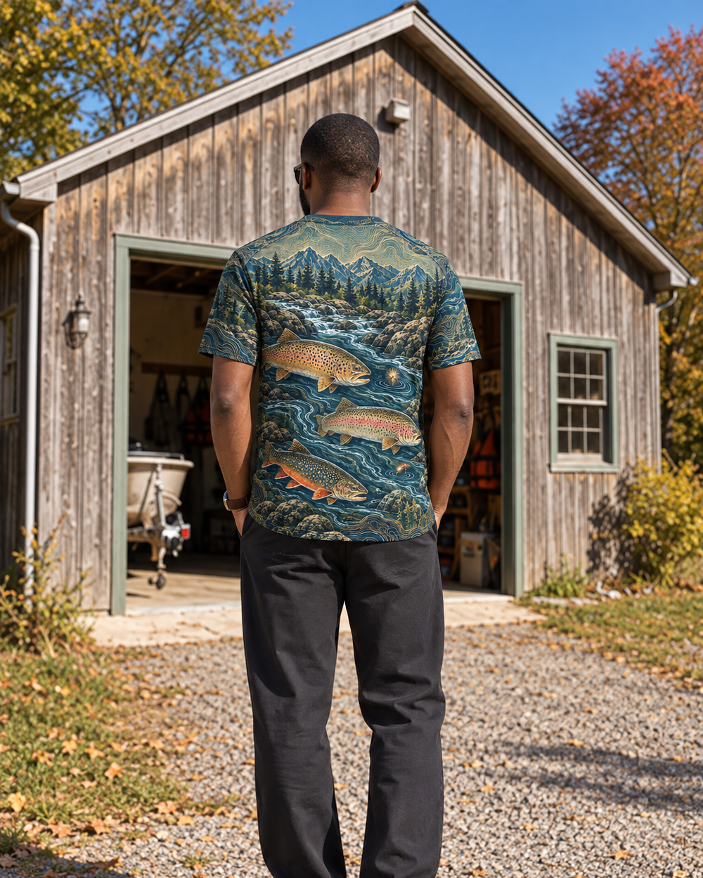 American Trout Waters performance tee