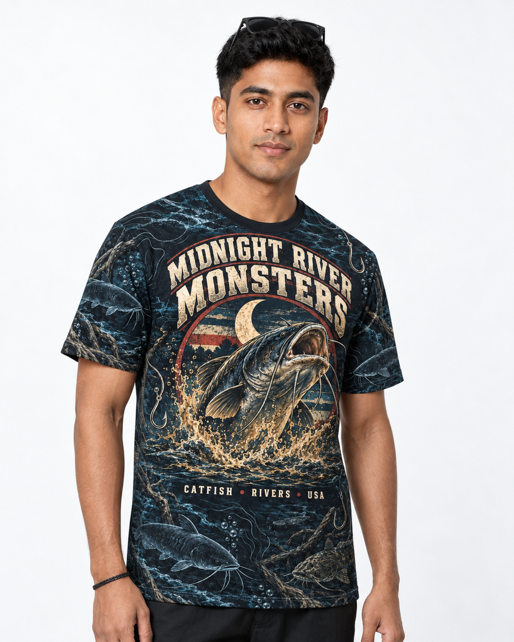 Midnight River Monsters performance tee