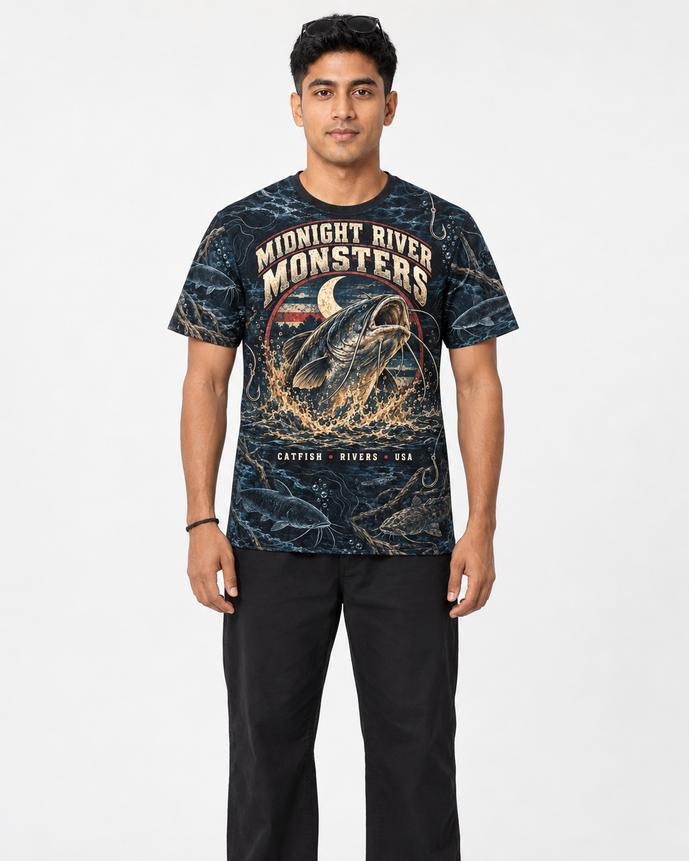Midnight River Monsters performance tee