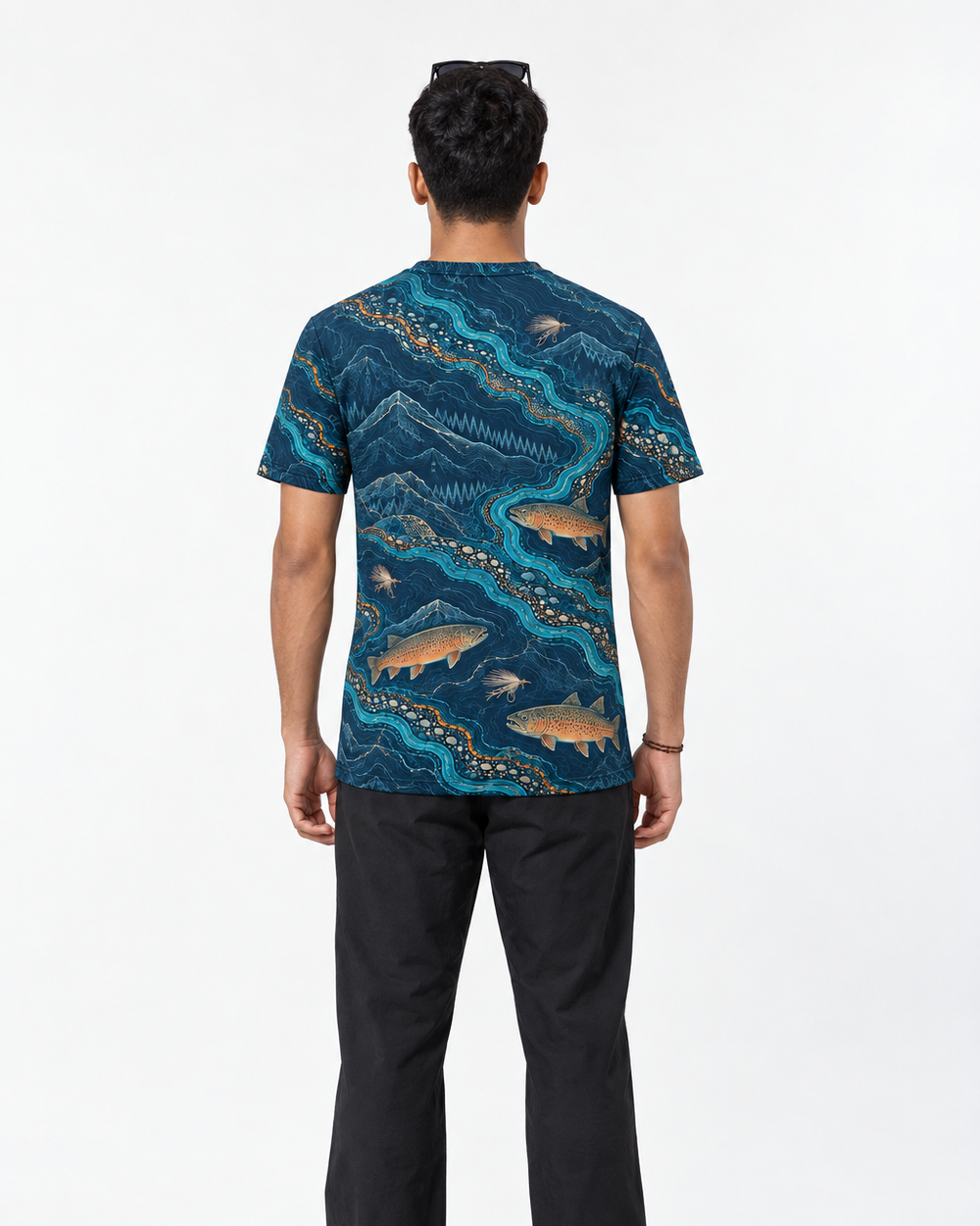 Fly River Map performance tee