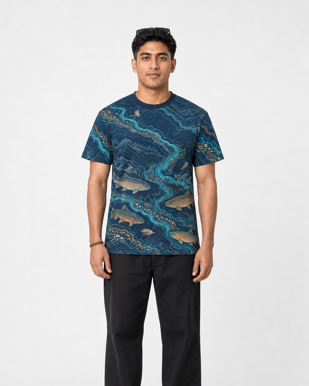 Fly River Map performance tee