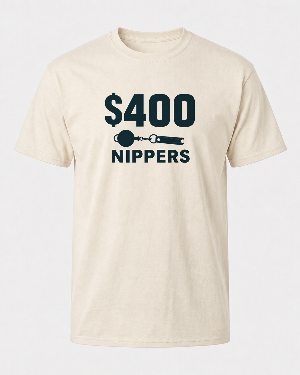$400 Nippers Bold tee — bone, front