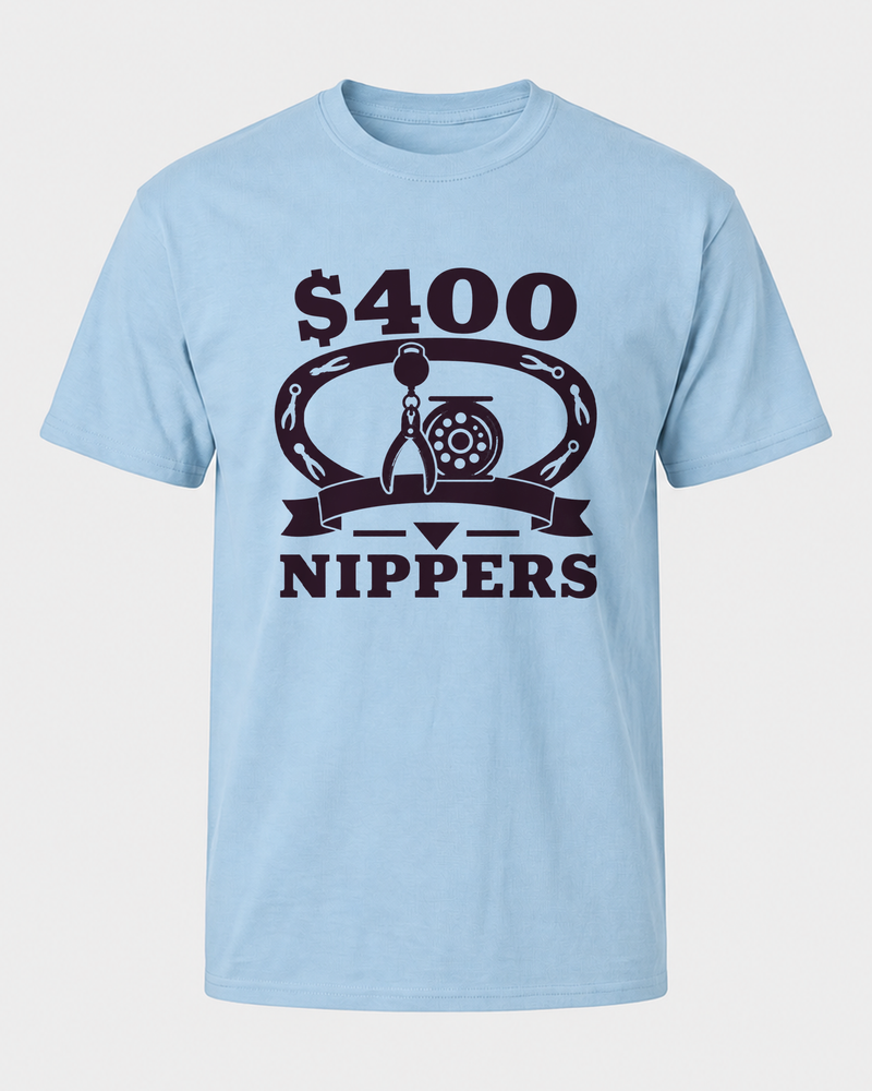 $400 Nippers Heritage tee — light blue, front