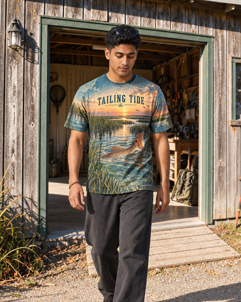 Marsh Red performance tee
