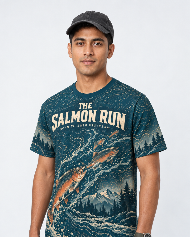 Salmon Run performance tee