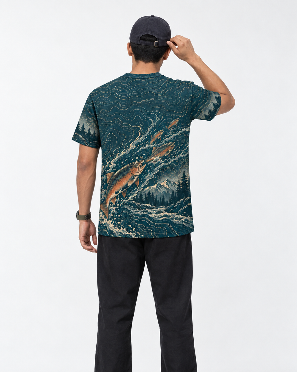 Salmon Run performance tee