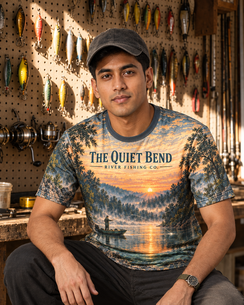 The Quiet Bend performance tee