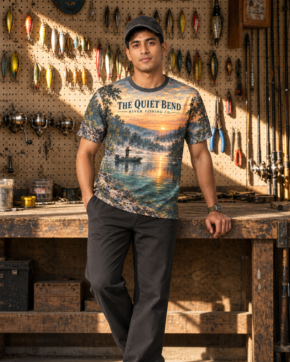The Quiet Bend performance tee