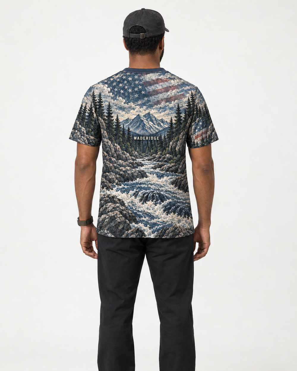 American River Angler performance tee