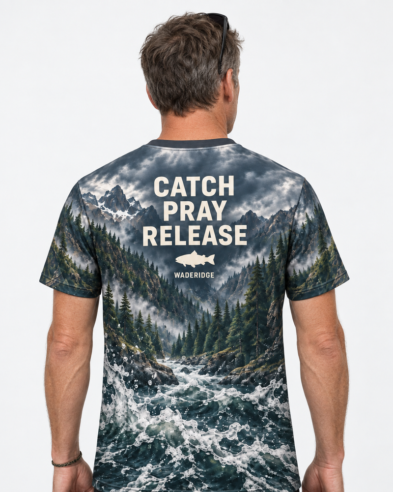 Catch Pray Release performance tee