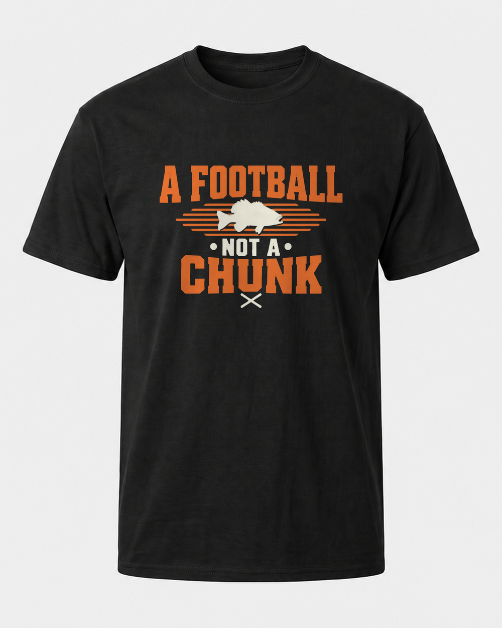 A Football Not A Chunk Two Tone tee — black, front