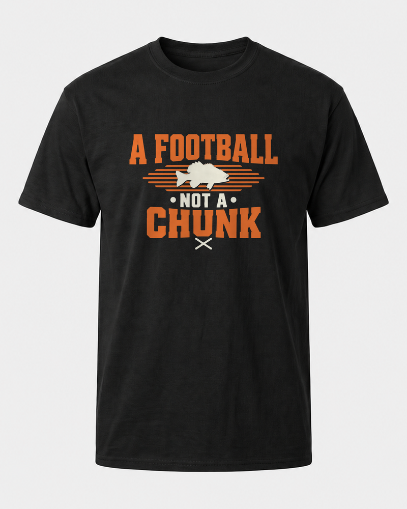 A Football Not A Chunk Two Tone tee — black, front