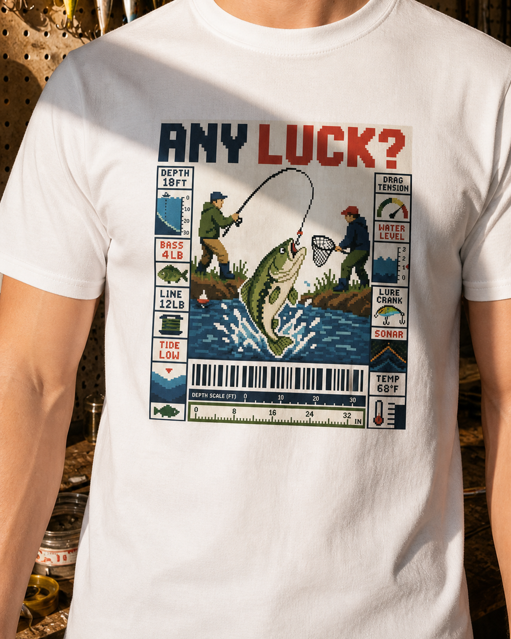 Any Luck? tee — worn, side