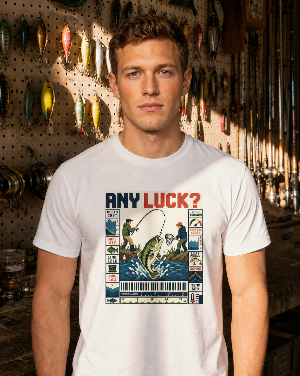 Any Luck? tee — worn, front