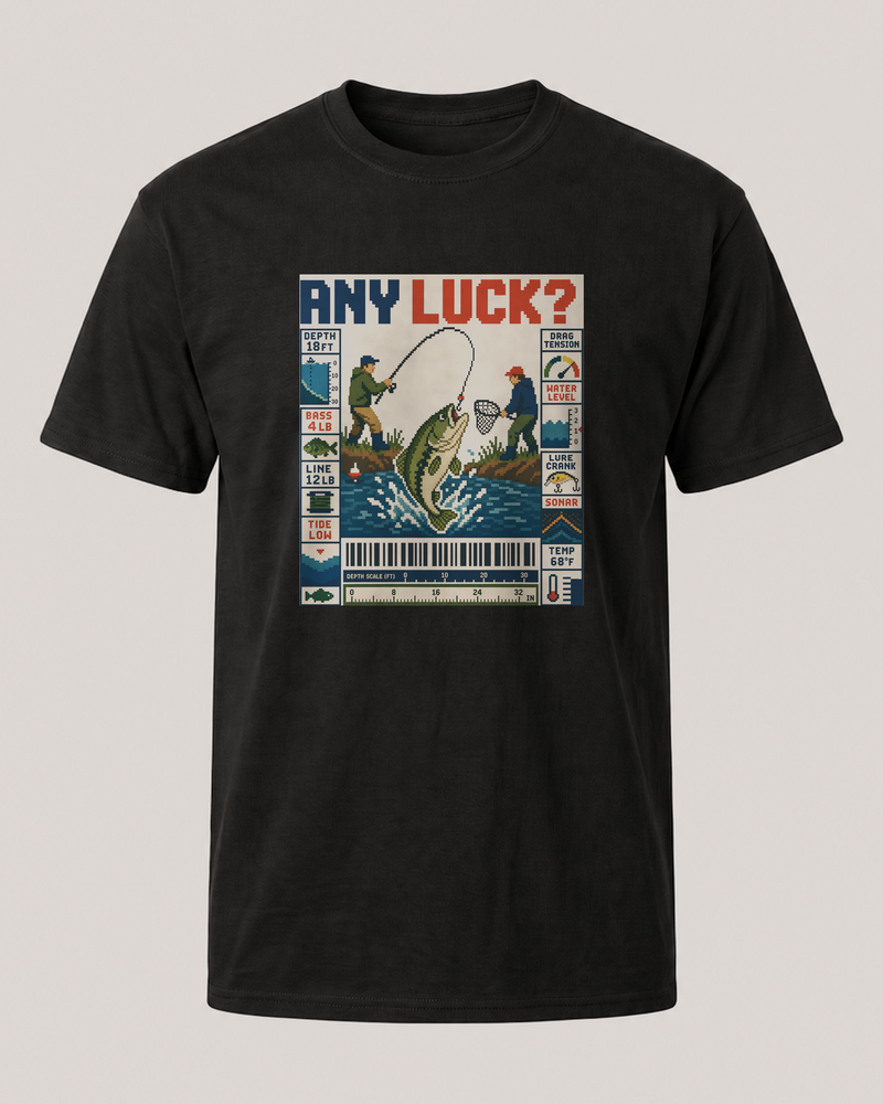 Any Luck? tee — black, front