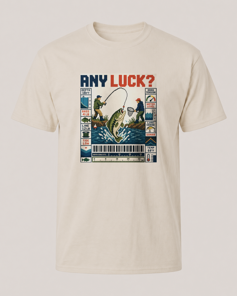 Any Luck? tee — bone, front