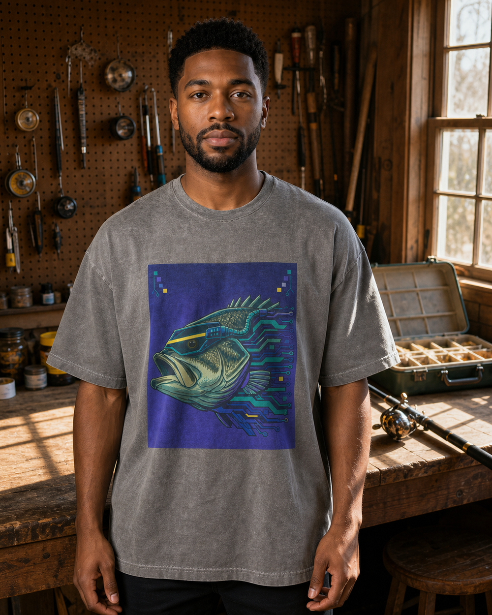 Cyberpunk · Art Only washed tee — washed charcoal, worn, front