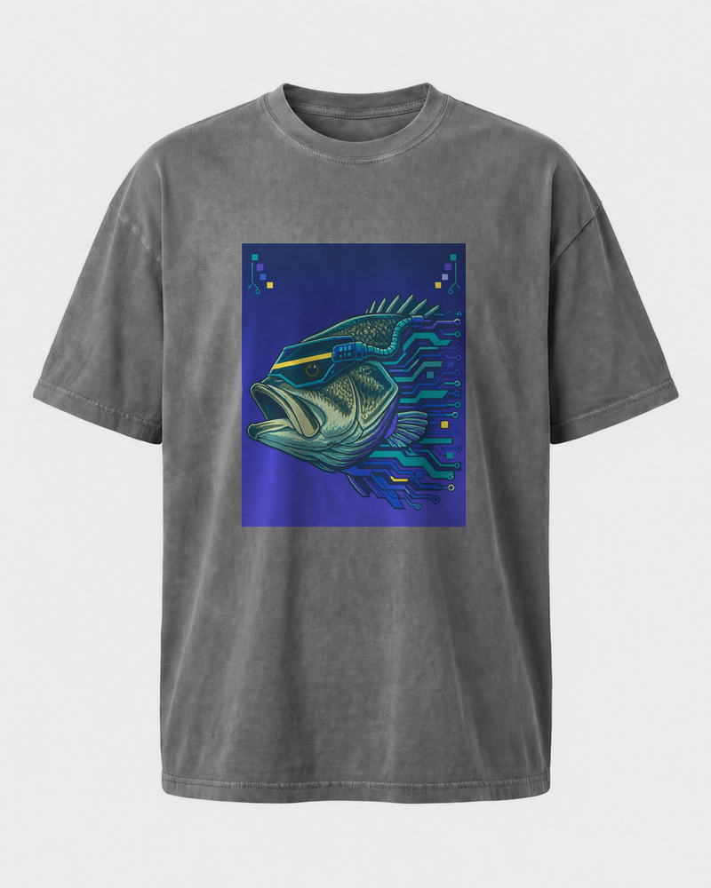 Cyberpunk · Art Only washed tee — washed charcoal, front