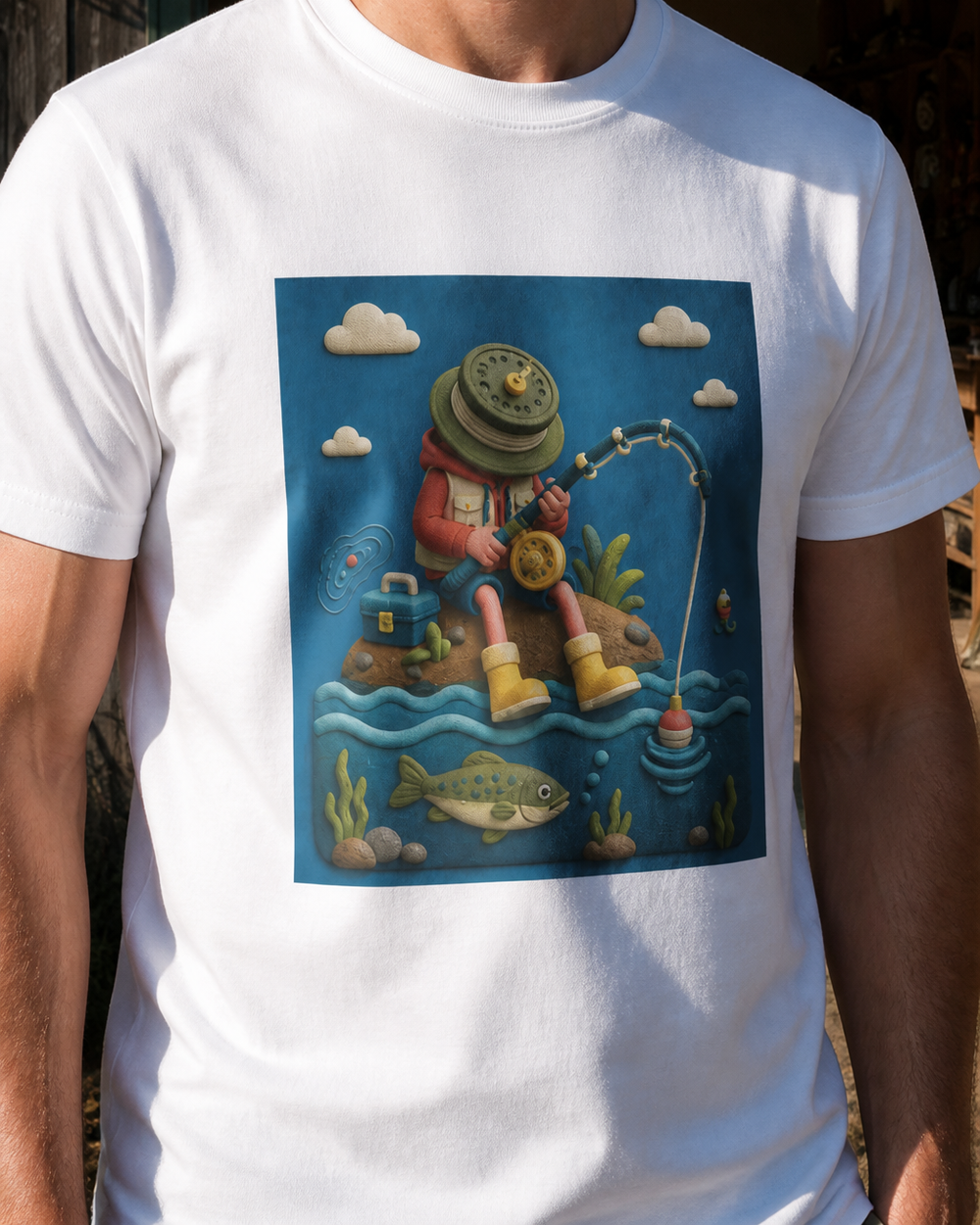 Clay style · Art Only tee — worn, side