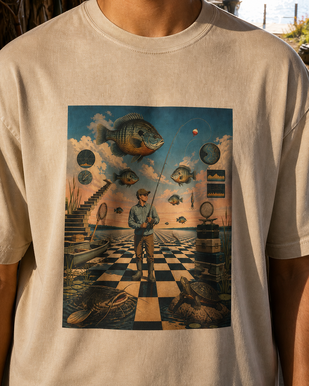 Surrealism · Art Only washed tee — washed bone, worn, side