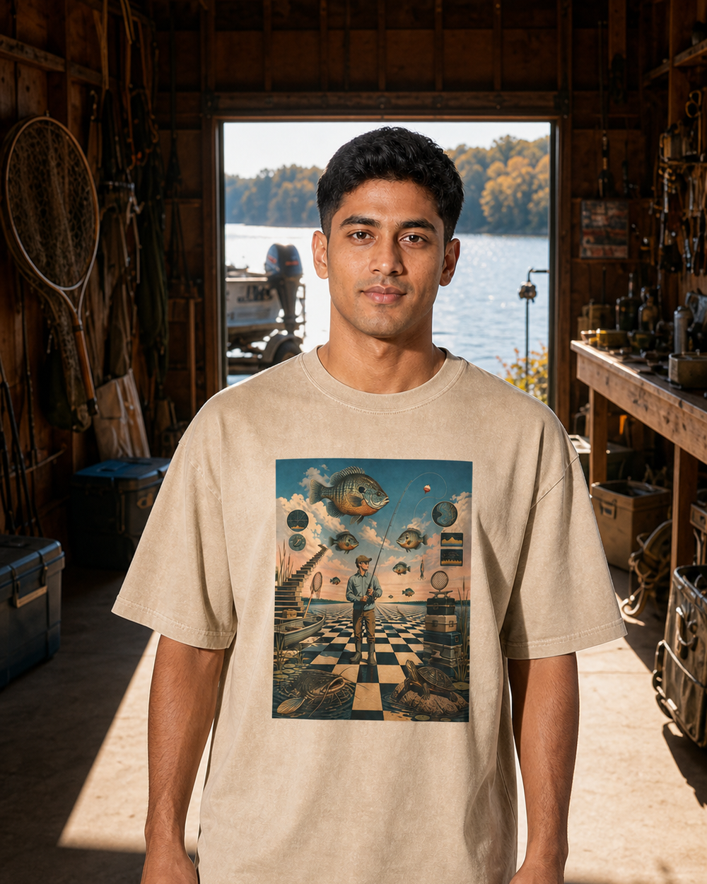 Surrealism · Art Only washed tee — washed bone, worn, front