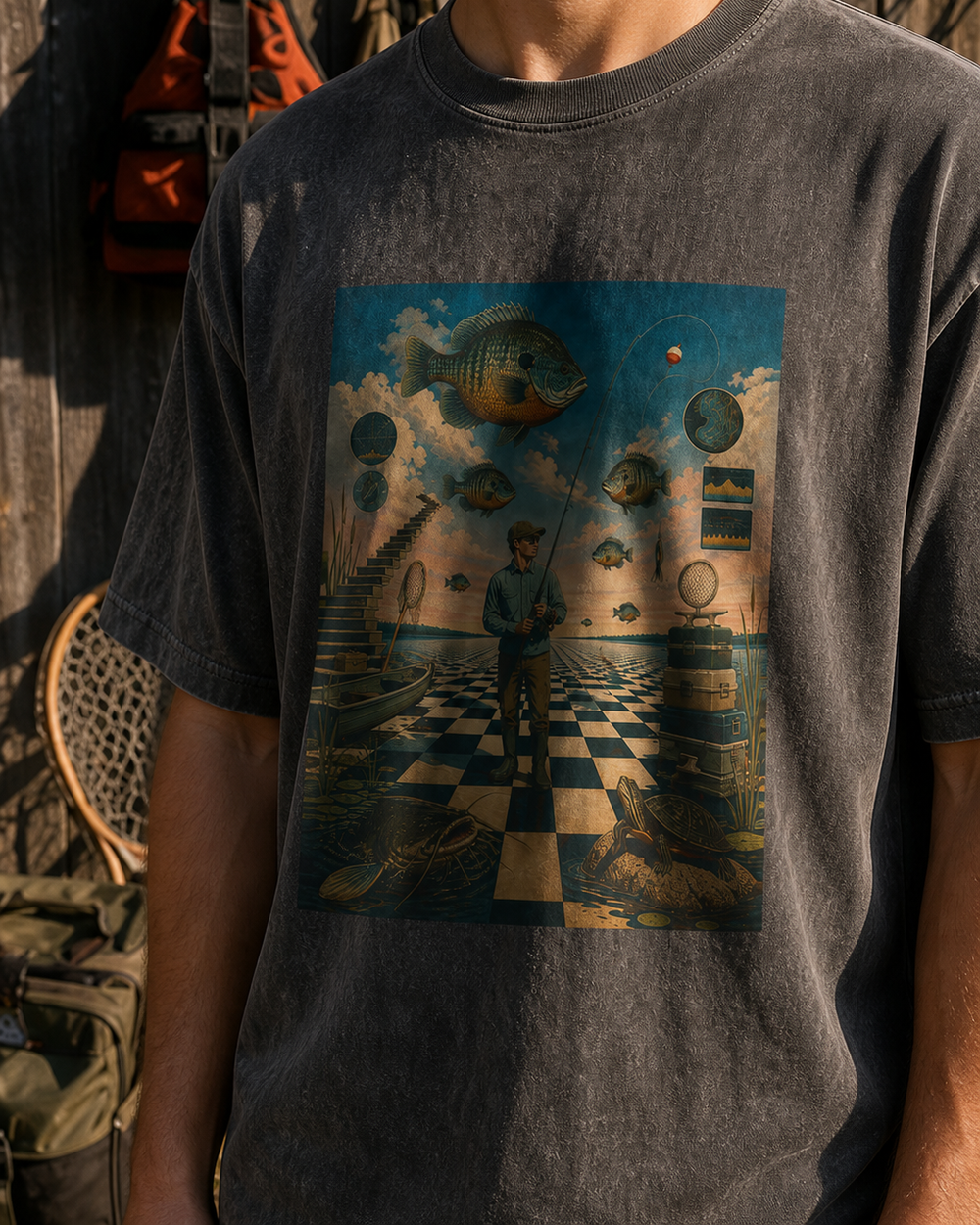 Surrealism · Art Only washed tee — washed black, worn, side