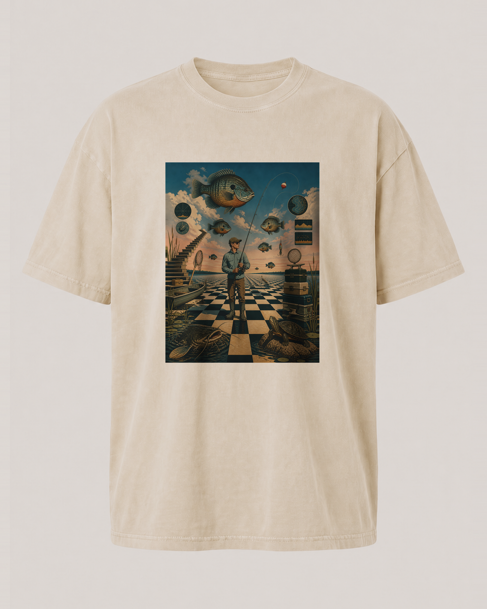 Surrealism · Art Only washed tee — washed bone, front