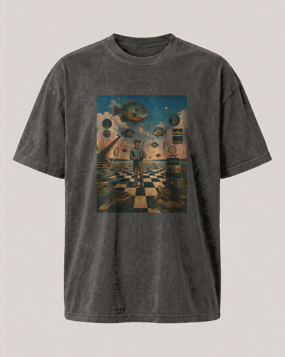 Surrealism · Art Only washed tee — washed black, front