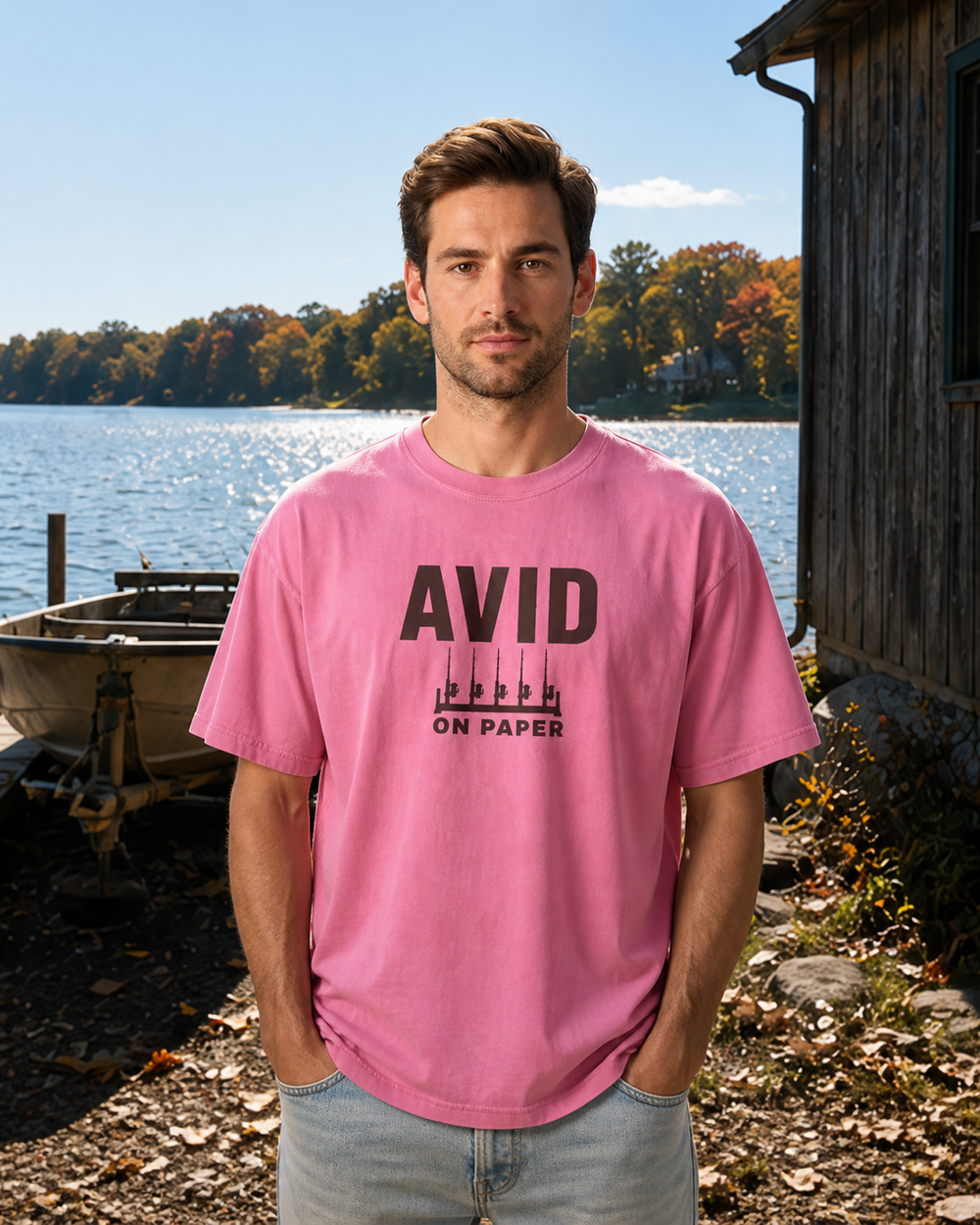 Avid On Paper Bold washed tee — worn, front