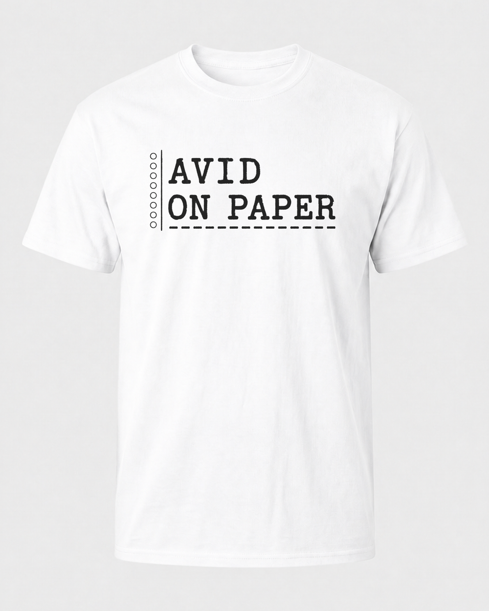 Avid On Paper tee — front