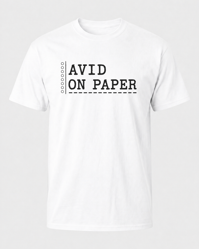 Avid On Paper tee — front