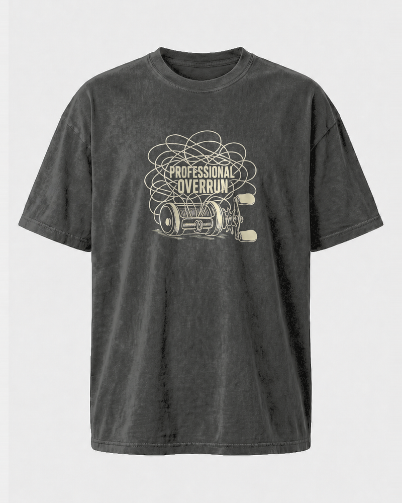 Professional Overrun washed tee — washed black, front