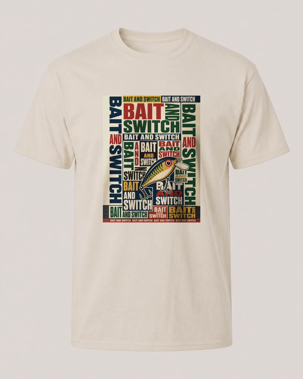 Bait And Switch tee — bone, front