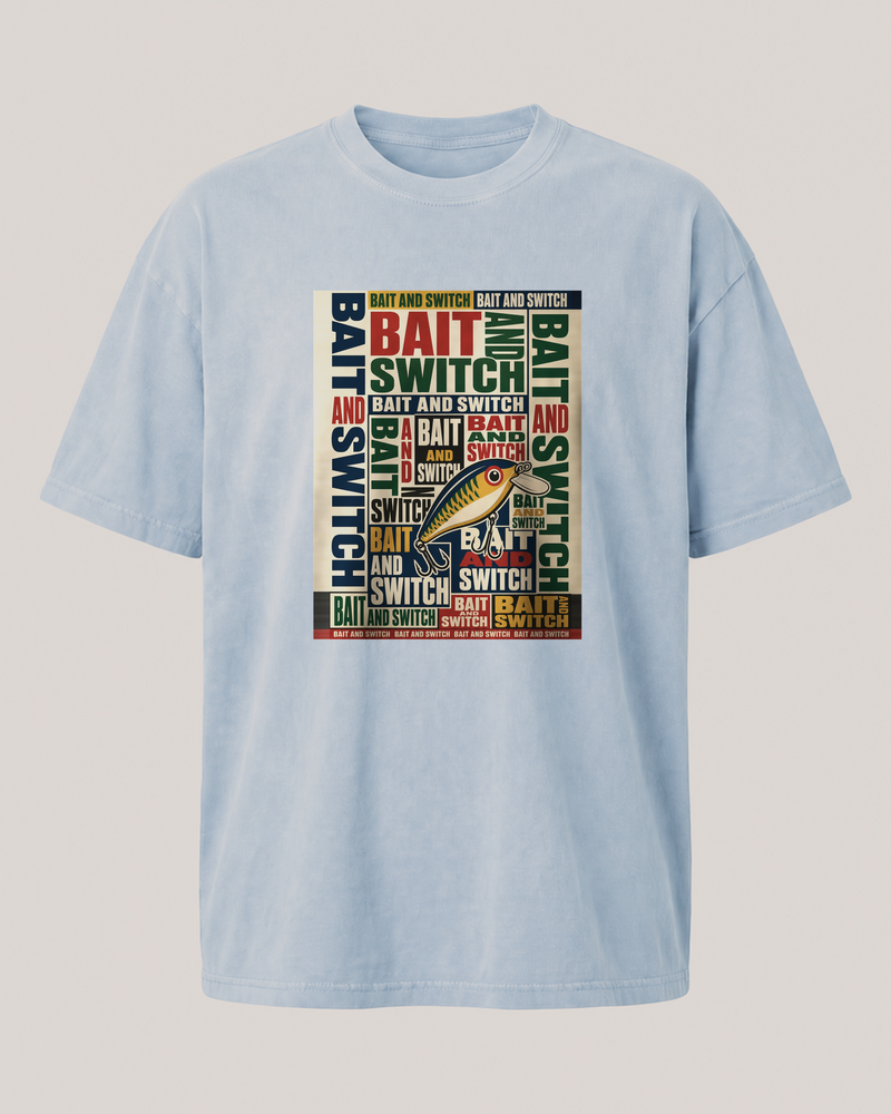 Bait And Switch washed tee — washed light blue, front