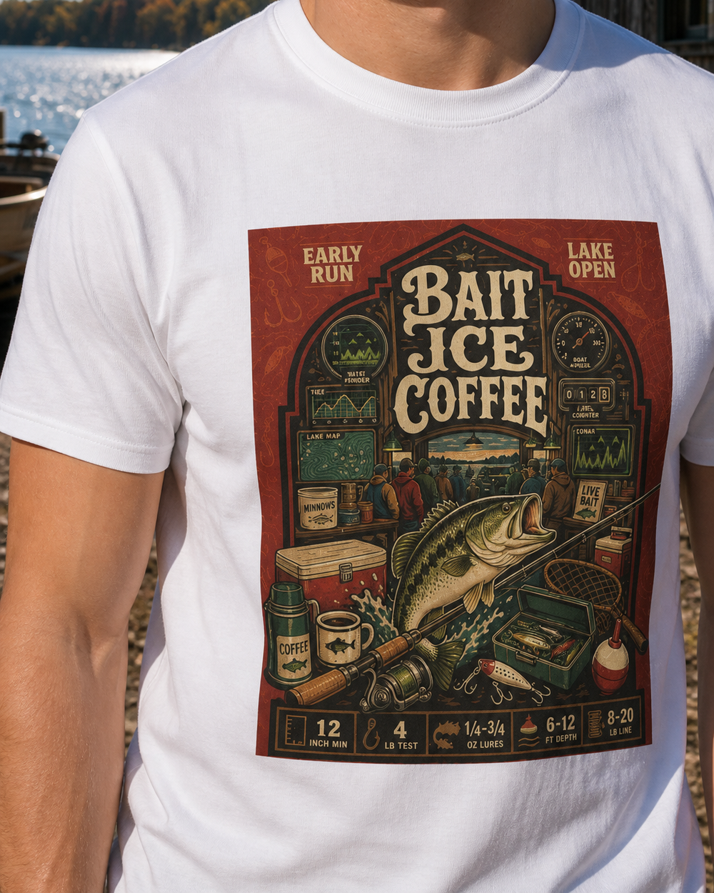 Bait · Ice · Coffee tee — worn, side
