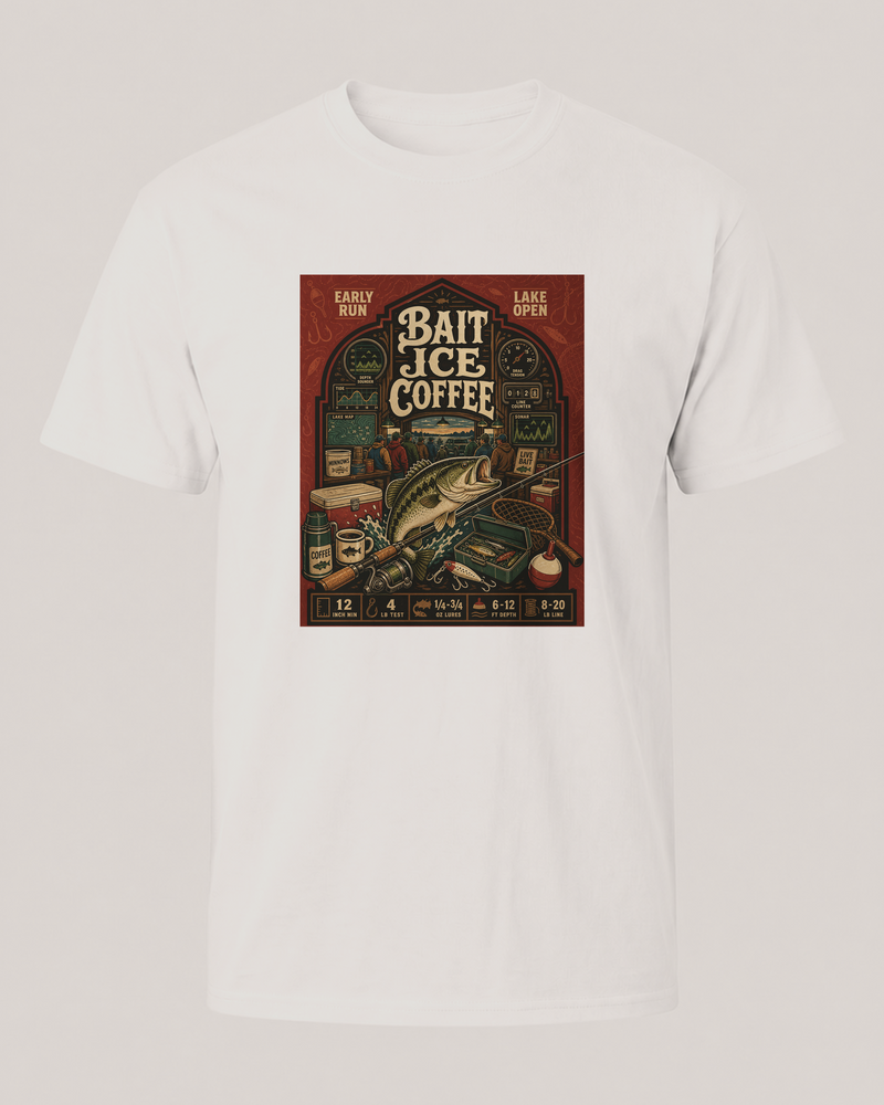 Bait · Ice · Coffee tee — front