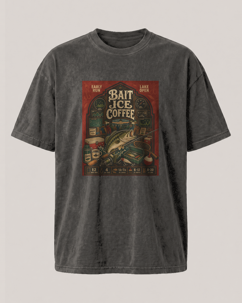 Bait · Ice · Coffee washed tee — washed black, front