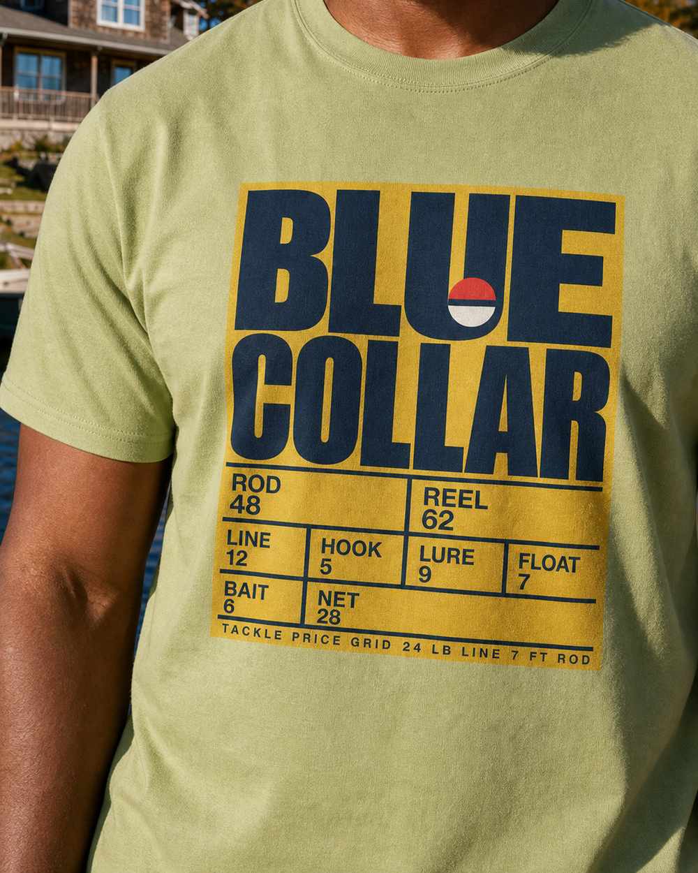 Blue Collar tee — kiwi, worn, side