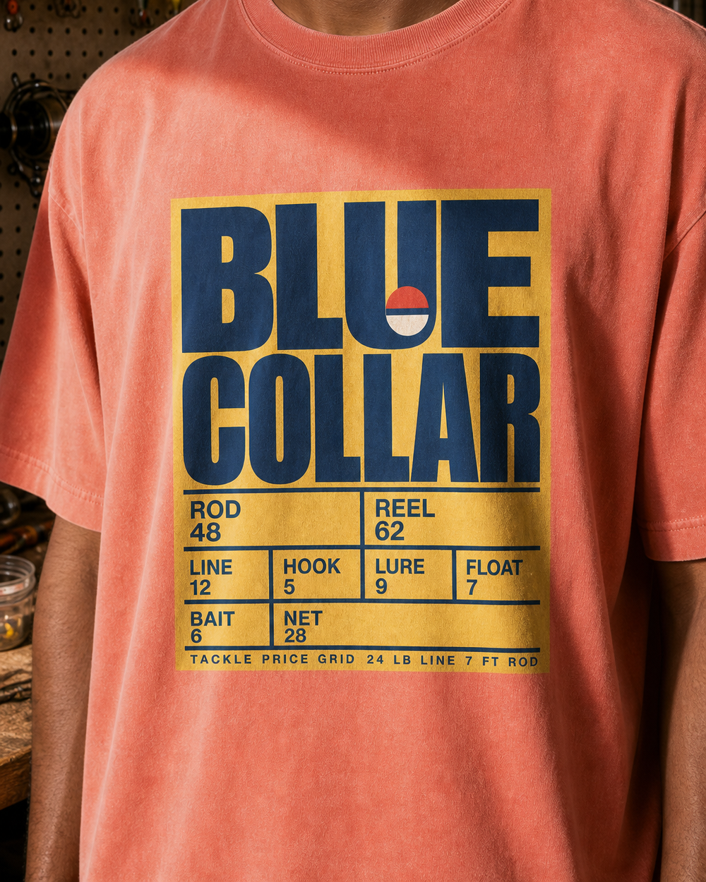 Blue Collar washed tee — worn, side