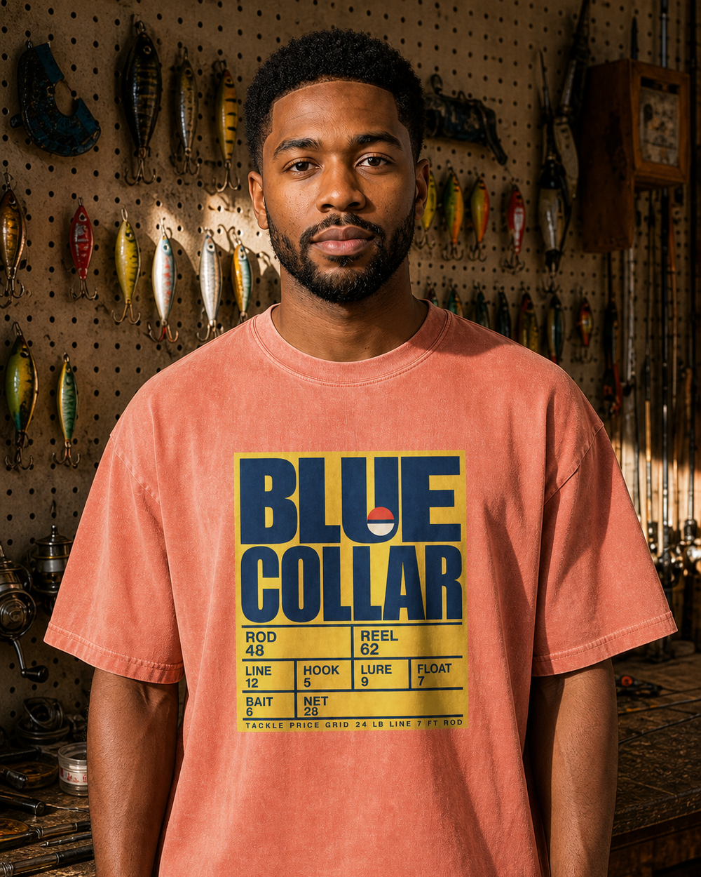 Blue Collar washed tee — worn, front