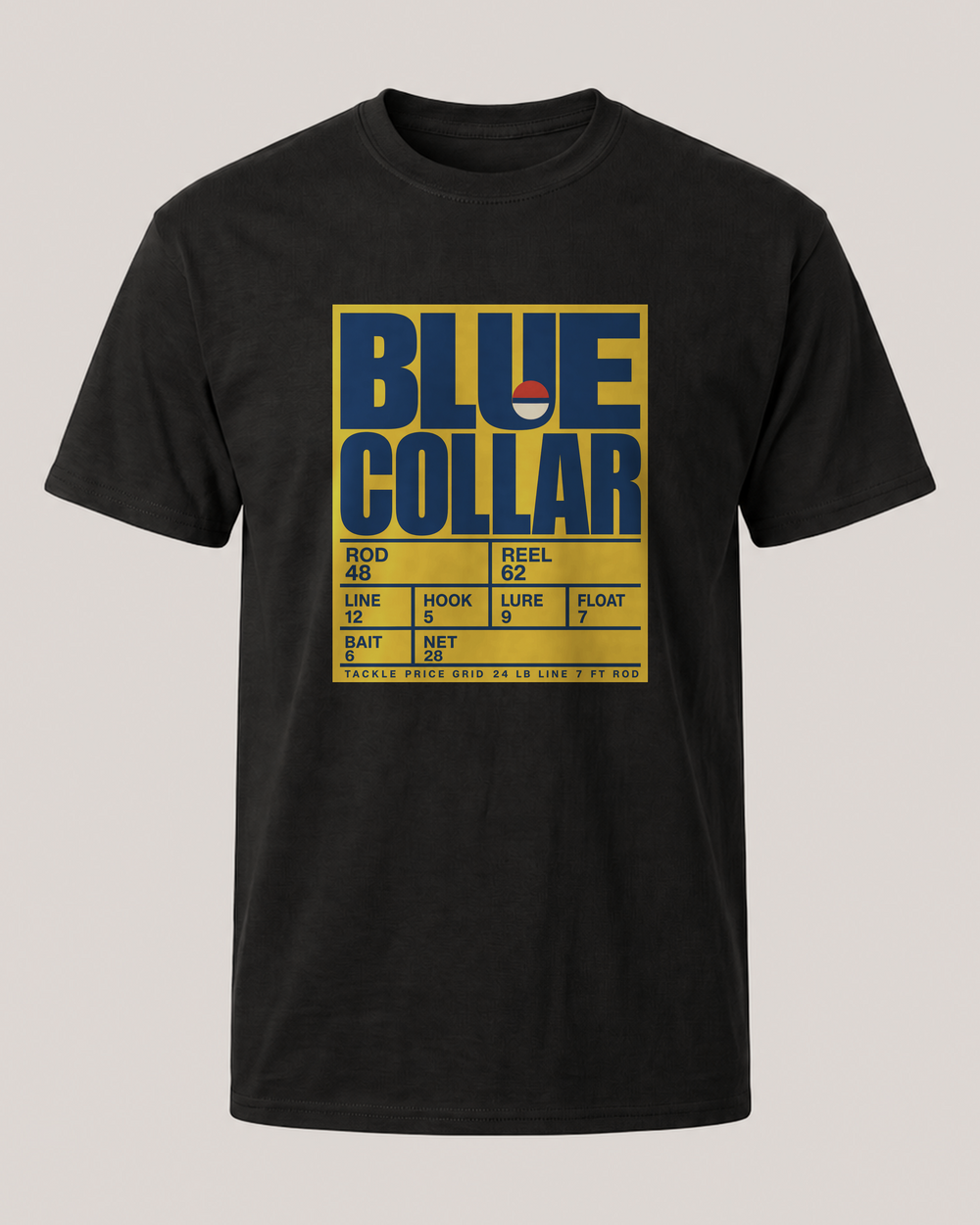 Blue Collar tee — black, front