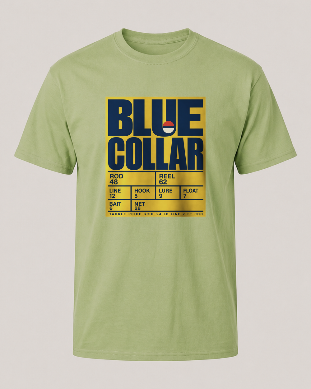 Blue Collar tee — kiwi, front