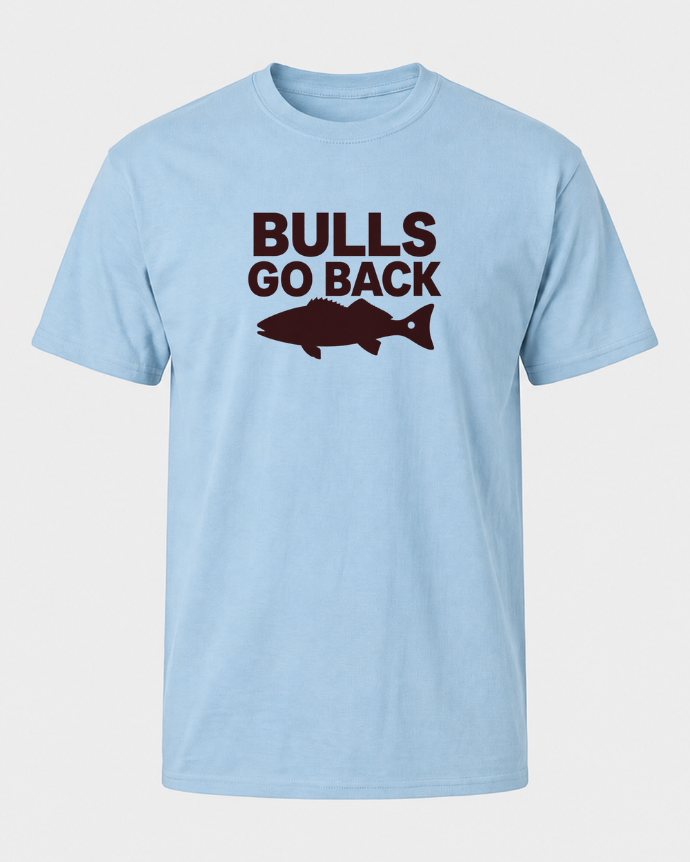Bulls Go Back Bold tee — light blue, back