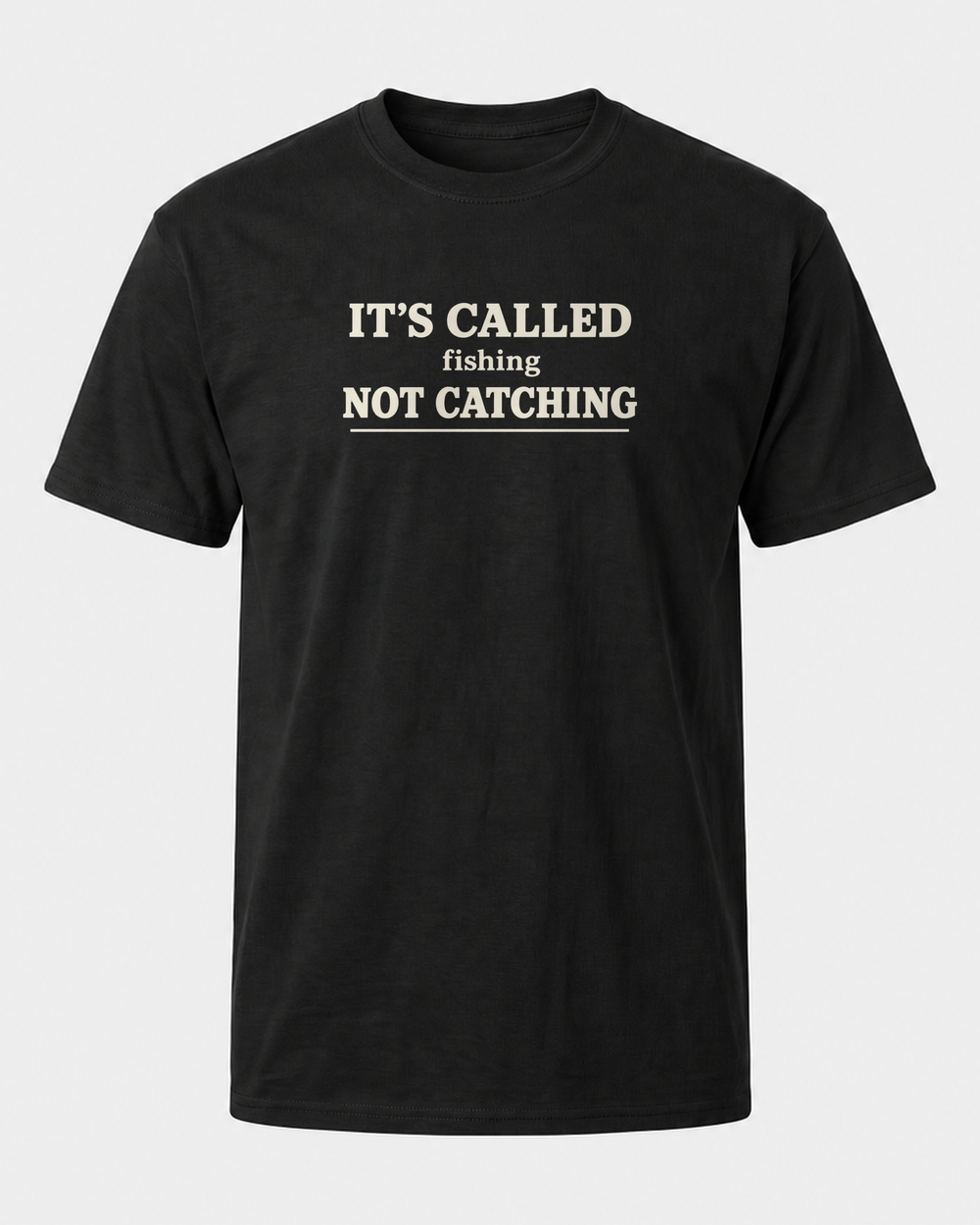 Called Fishing tee — black, front