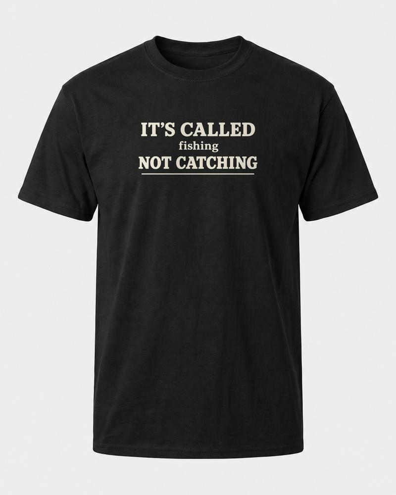 Called Fishing tee — black, front
