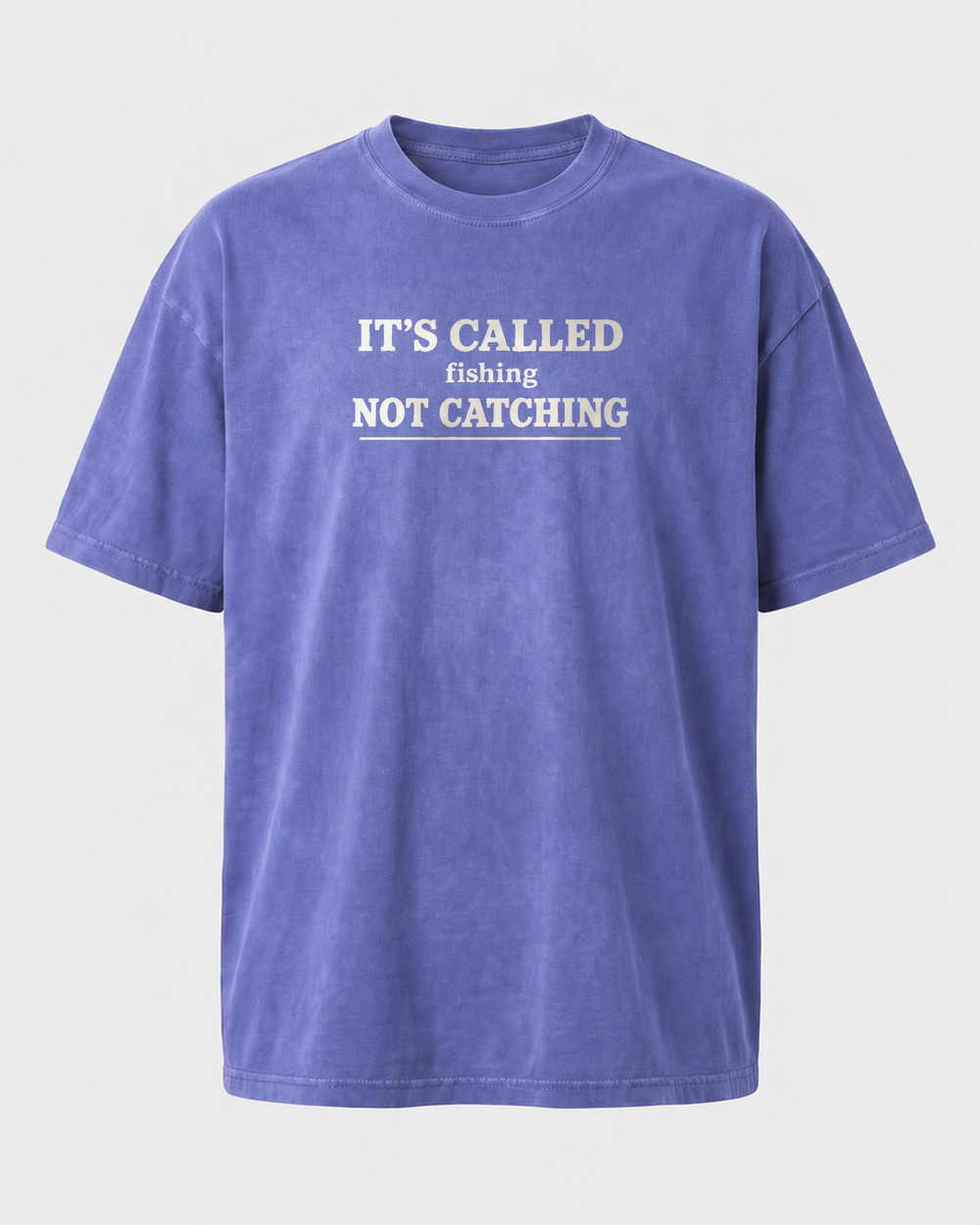 Called Fishing washed tee — washed blue, front