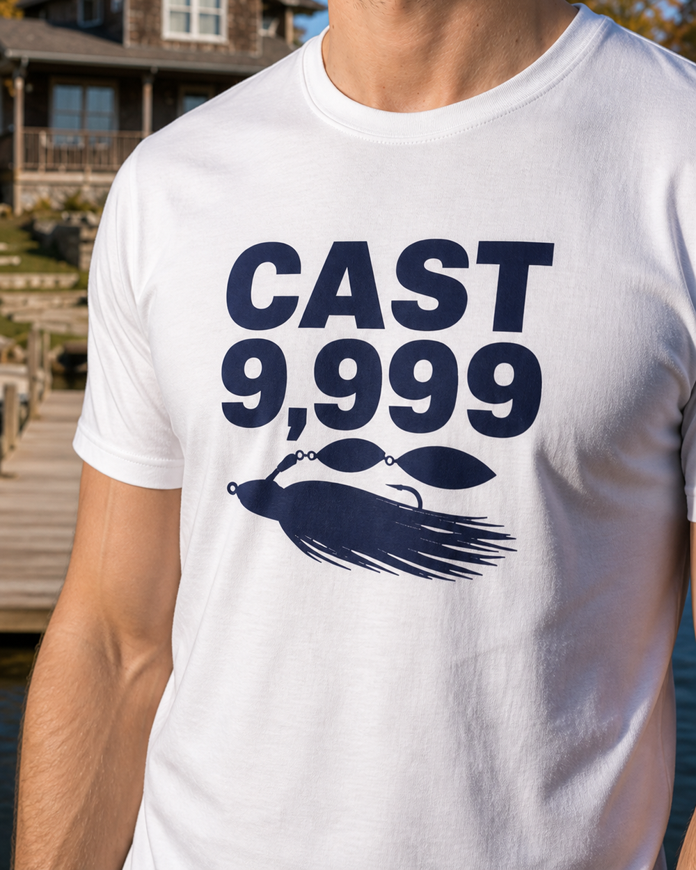Cast 9,999 Bold tee — worn, side