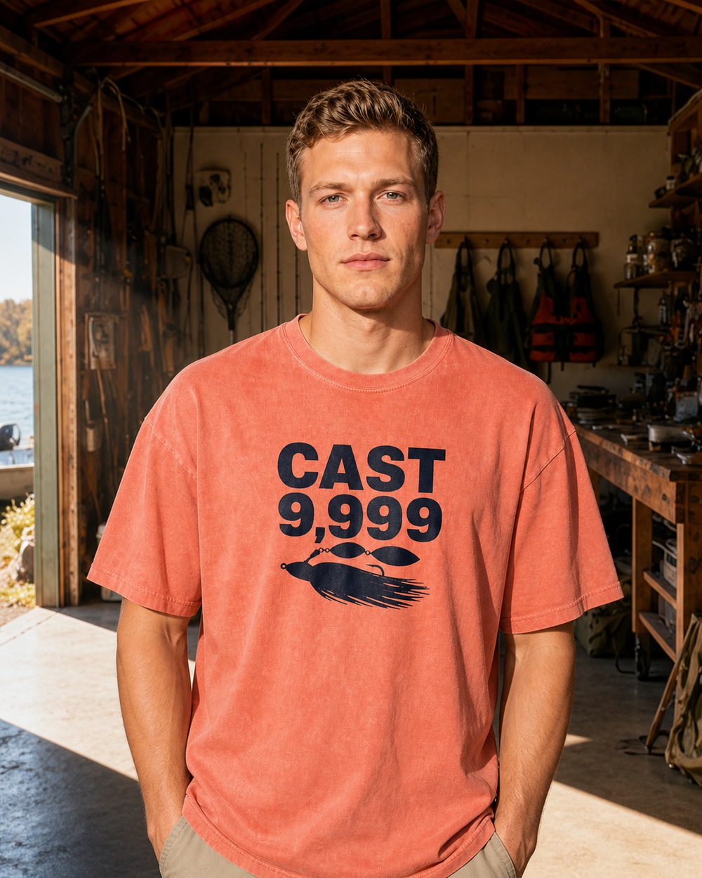 Cast 9,999 Bold washed tee — worn, front